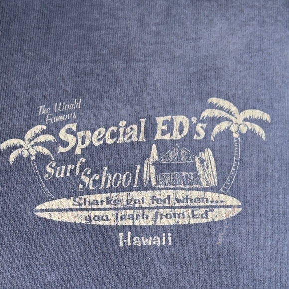 Special ED’s Surf School Sharks Get Fed When You Learn From Ed Blue Shirt XL - Picture 10 of 16